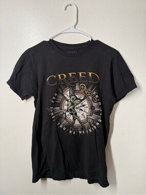 Creed summer of ‘99 tour Black Graphic Band Tee - Clock Design
